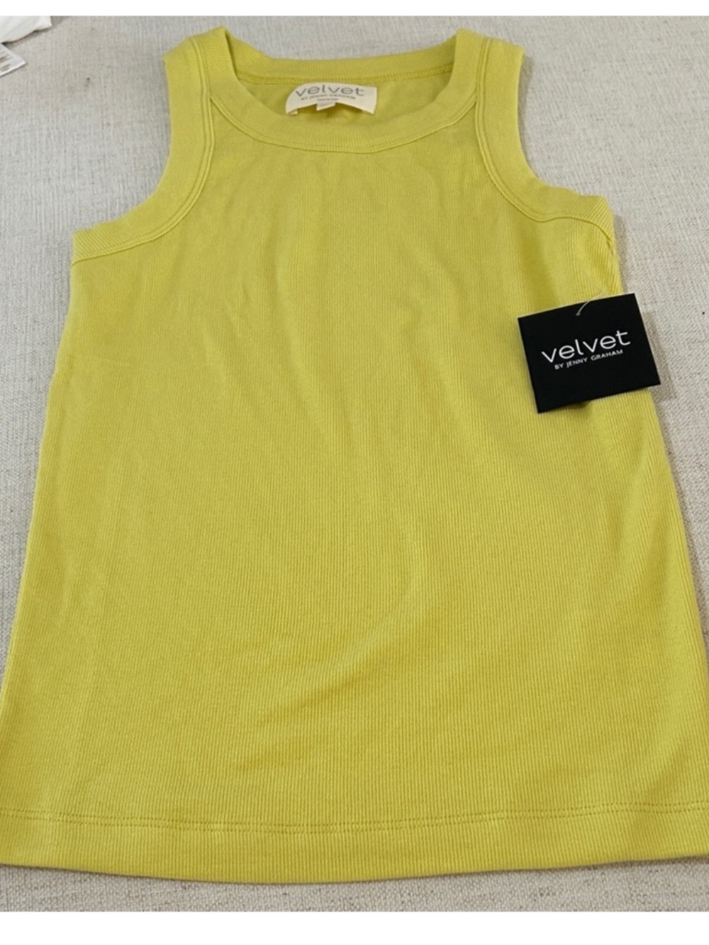 NWT Velvet by Graham & Spencer Bright Yellow Ribbed Tank